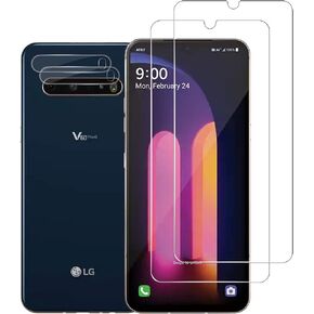 واقي شاشة LG V60 ThinQ + واقيات عدسة الكاميرا من واي اي اي بي اف، [2+2] واقي شاشة من الزجاج المقسى [درجة صلابة 9H] [مناسب للحافظة] [زجاج ثلاثي الأبعاد] [خالٍ من الفقاعات] واقي شاشة زجاجي لهاتف LG V60 in Kuwait