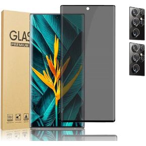 [1+2 Pack] Galaxy S22 Ultra Privacy Screen Protector with Camera Lens Protector, 9H Hardness Tempered Glass/Anti Spy/3D Bending/Scratch Resistant/Bubble-Free For Samsung Galaxy S22 Ultra 5G 6.8 Inch in Kuwait
