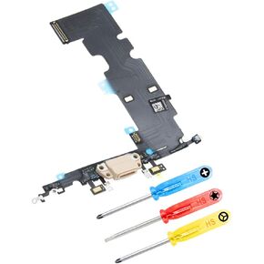 MMOBIEL Dock Connector Compatible with iPhone 8 Plus 2017 - Charging Port Flex Cable - Headphone Port/Microphone/Antenna Replacement - Incl. Screwdrivers - White