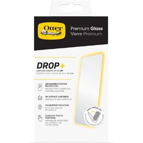 OtterBox iPhone 15 Pro (فقط) زجاج ممتاز، مضاد للميكروبات، حماية ضد الخدش، مقاوم للكسر، وضوح كريستالي (يتم شحنه في كيس من البوليستر، مثالي لعملاء الأعمال)