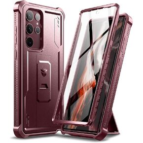حافظة Dexnor لهاتف Samsung Galaxy S22 Ultra، [واقي شاشة مدمج ومسند] غطاء حماية مقاوم للصدمات عالي التحمل من الدرجة العسكرية لهاتف Samsung Galaxy S22 Ultra 5G، أرجواني أرجواني in Kuwait