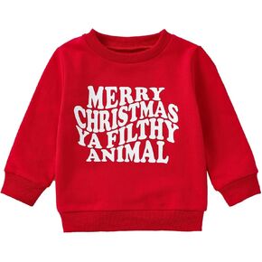 Ayalinggo Toddler Baby Girl Boy Christmas Outfit Merry Christmas Sweater Long Sleeve Shirt Sweatshirt Fall Winter Clothes