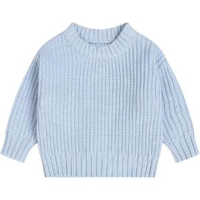 Toddler Unisex Baby Knitted Sweater Warm Soild Pullover Top | Baby Boys Baby Girls Autumn Winter Outfits in Kuwait