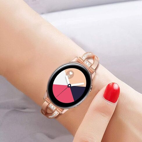 Sankel Compatible for Samsung Galaxy Watch 6/5/4/Galaxy Watch Active 2 40mm&44mm Bands,Women Metal Replacement Bracelet Strap Wristband for Galaxy Watch Active/Galaxy Watch 42mm/Gear Sport (Silver) in Kuwait