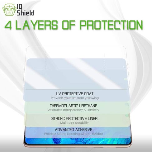 IQShield Screen Protector Compatible with Samsung Galaxy S21 (6.2 inch)(3-Pack)(Case Friendly)[Works with Fingerprint Scanner] Anti-Bubble Clear TPU Film in Kuwait
