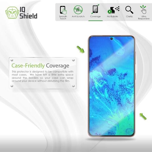 IQShield Screen Protector Compatible with Samsung Galaxy S21 (6.2 inch)(3-Pack)(Case Friendly)[Works with Fingerprint Scanner] Anti-Bubble Clear TPU Film in Kuwait