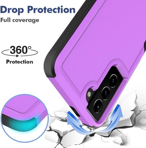 for Samsung Galaxy S21 Plus Case: Dual Layer Protective Heavy Duty Cell Phone Cover Shockproof Rugged with Screen Protector - Military Protection Bumper Tough - Samsung Galaxy S21+ Plus 5G, Black in Saudi Arabia