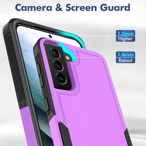 for Samsung Galaxy S21 Plus Case: Dual Layer Protective Heavy Duty Cell Phone Cover Shockproof Rugged with Screen Protector - Military Protection Bumper Tough - Samsung Galaxy S21+ Plus 5G, Black in Saudi Arabia