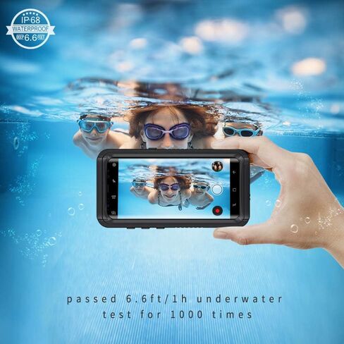 Lanhiem Samsung Galaxy S8 Case, IP68 Waterproof Dustproof Shockproof Case with Built-in Screen Protector, Full Body Sealed Underwater Protective Clear Cover for Samsung S8 (Black) in Kuwait