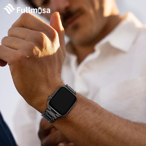 سوار ساعة Apple متوافق مع Fullmosa مقاس 49 مم 45 مم 44 مم 42 مم 41 مم 40 مم 38 مم، سوار iWatch من الفولاذ المقاوم للصدأ مع حافظة حزام معدني لسلسلة ساعات Apple Ultra 9 8 7 6 5 4 3 2 1 SE، 38 مم 40 مم 41 مم ذهبي وردي in Kuwait