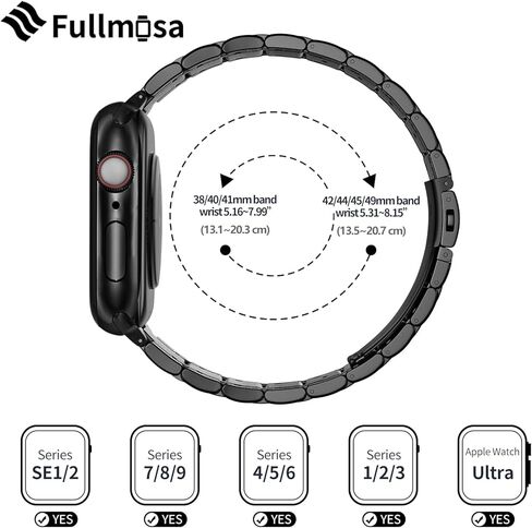سوار ساعة Apple متوافق مع Fullmosa مقاس 49 مم 45 مم 44 مم 42 مم 41 مم 40 مم 38 مم، سوار iWatch من الفولاذ المقاوم للصدأ مع حافظة حزام معدني لسلسلة ساعات Apple Ultra 9 8 7 6 5 4 3 2 1 SE، 38 مم 40 مم 41 مم ذهبي وردي in Kuwait