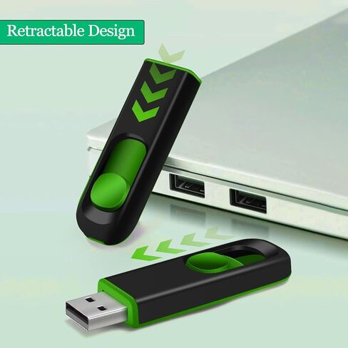 MAKACTUA محرك أقراص فلاش USB سعة 16 جيجابايت، محرك أقراص USB 2.0، محرك أقراص الإبهام، محرك أقراص القفز لتخزين البيانات أسود/أخضر in Kuwait