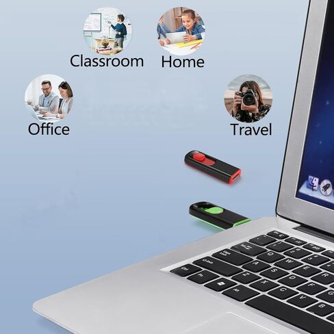 MAKACTUA محرك أقراص فلاش USB سعة 16 جيجابايت، محرك أقراص USB 2.0، محرك أقراص الإبهام، محرك أقراص القفز لتخزين البيانات أسود/أخضر in Kuwait