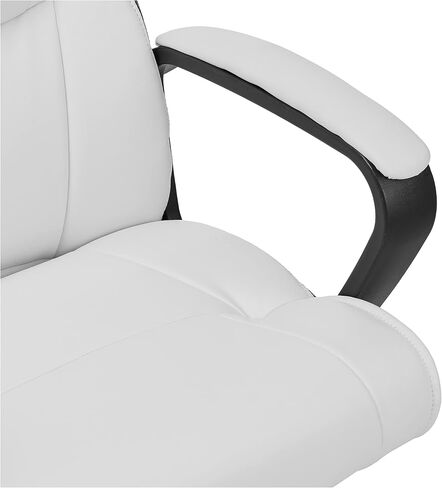Amazon Basics Office Task Chair with Adjustable Height, 360° Swivel, Padded Armrests, Mid-Back, Rolling, 275 Pound Capacity, 24.2"D x 24"W x 34.8"H, Black Faux Leather in Kuwait