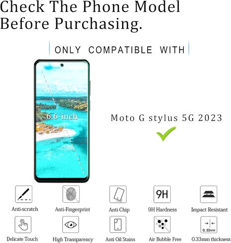 KATIN [عبوتان] واقي شاشة لهاتف Motorola Moto G Stylus 5G (2023) [غير مناسب لإصدار 2022/2021/2020] زجاج مقسى، مضاد للخدش، خالٍ من الفقاعات، صديق للحافظة in Kuwait