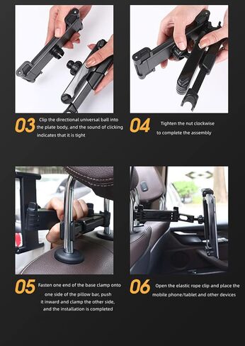 RIWPKFH Car Headrest Tablet Mount,360° Rotating Adjustable Tablet Headrest Holder,Car Seat Rear Stand Headrest Bracket for Phone Tablet 5-13 Inch in Kuwait