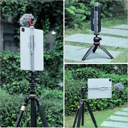 محول تثبيت حامل ثلاثي القوائم من ARNARKOK مع حذاء بارد قابل للتدوير، برغي 1/4 بوصة و3/8 بوصة، حوامل Acra Swiss، حامل iPad معدني بالكامل لحامل ثلاثي القوائم، حامل الكمبيوتر اللوحي متوافق مع iPad Pro 12.9، iPad Air 2 3 4، Galaxy in Kuwait