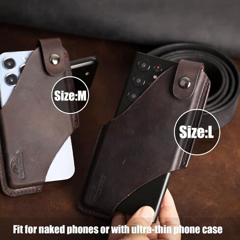 Topstache Leather Phone Holster with Belt Clip for iPhone 17/16/15 Pro Max & Plus - Magnetic Closure Cell Phone Case for Galaxy S25/S24 Ultra - Leather Belt Holder Loop Case, L,Darkbrown in Kuwait