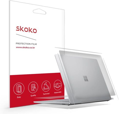 skoko [4 في 1] غطاء حماية كامل للجسم متوافق فقط مع MS Surface Laptop 15 الجيل الرابع الخامس، خالي من الفقاعات، على غرار واقي الشاشة TPU غير اللامع، الملحقات، الملصقات in Saudi Arabia