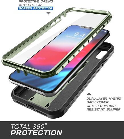 حافظة SUPCASE Unicorn Beetle Pro Series مصممة، مع واقي شاشة مدمج لكامل الجسم، حافظة متينة لهاتف iPhone XR 6.1 بوصة (إصدار 2018) (أسود) in Kuwait