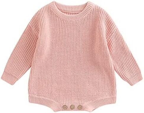 Merqwadd Baby Sweater Boy Girl Winter Clothes Knit Oversize Romper Warm Crewneck Long Sleeve Top Onesie for Toddlers … in Kuwait
