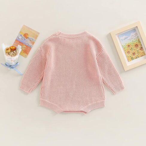 Merqwadd Baby Sweater Boy Girl Winter Clothes Knit Oversize Romper Warm Crewneck Long Sleeve Top Onesie for Toddlers … in Kuwait