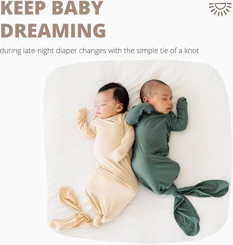 فستان أطفال معقود طويل جدًا من Wallaby Kids، سرير أطفال حديثي الولادة من الخيزران فائق النعومة للفتيات والصبية in Kuwait