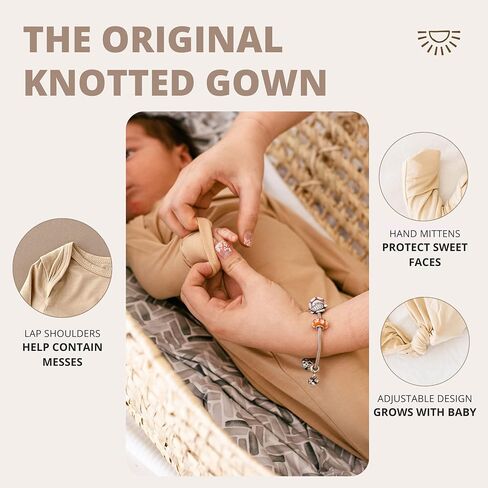 فستان أطفال معقود طويل جدًا من Wallaby Kids، سرير أطفال حديثي الولادة من الخيزران فائق النعومة للفتيات والصبية in Kuwait