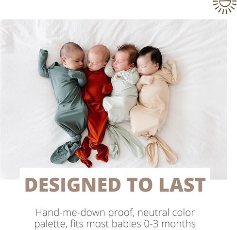 فستان أطفال معقود طويل جدًا من Wallaby Kids، سرير أطفال حديثي الولادة من الخيزران فائق النعومة للفتيات والصبية in Kuwait