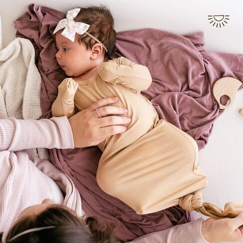 فستان أطفال معقود طويل جدًا من Wallaby Kids، سرير أطفال حديثي الولادة من الخيزران فائق النعومة للفتيات والصبية in Kuwait