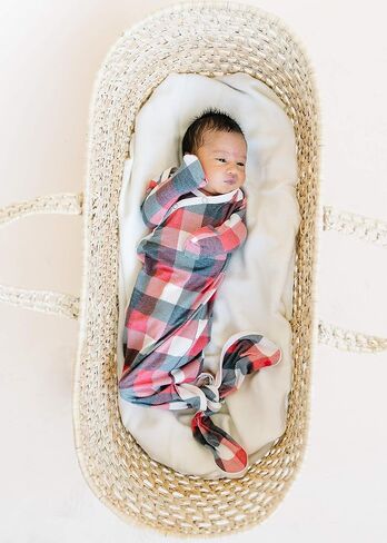 Copper Pearl Baby Gown - Knotted Newborn Sleepers for Baby Boy and Girl, Soft Stretchy Long Sleeve Infant Gowns with Bottom Tie and Hand Mittens, Perfect Hospital Coming Home Outfit (Fawn) in Kuwait
