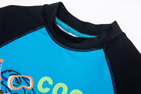 بدلة سباحة للأولاد الصغار من قطعتين، مجموعة ملابس سباحة للحماية من الطفح الجلدي مع قبعة بعامل حماية من أشعة الشمس بدرجة 50+ للحماية من الشمس in Kuwait