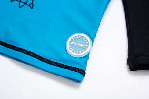 بدلة سباحة للأولاد الصغار من قطعتين، مجموعة ملابس سباحة للحماية من الطفح الجلدي مع قبعة بعامل حماية من أشعة الشمس بدرجة 50+ للحماية من الشمس in Kuwait