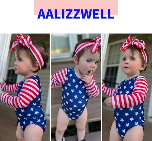 Aalizzwell Baby Girls One Piece Long Sleeve Swimsuit in Saudi Arabia