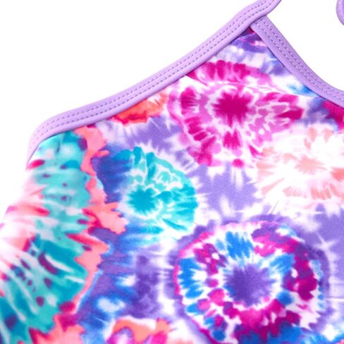 SETMVVQ Girls One Piece Swimsuit with Swim Skirt Purple Floral Bathing Suits 3-14 Years in Kuwait