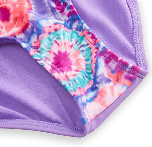 SETMVVQ Girls One Piece Swimsuit with Swim Skirt Purple Floral Bathing Suits 3-14 Years in Kuwait