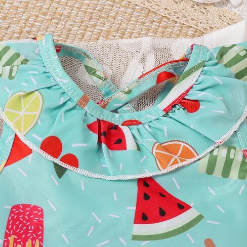 طقم تانكيني لطيف للفتيات الصغيرات مكون من قطعتين مع أغطية من الدانتيل بيكيني علوي وسروال قصير وملابس سباحة in Kuwait