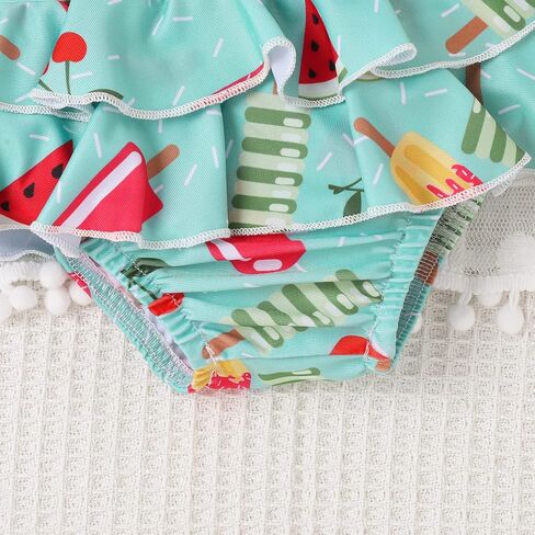 طقم تانكيني لطيف للفتيات الصغيرات مكون من قطعتين مع أغطية من الدانتيل بيكيني علوي وسروال قصير وملابس سباحة in Kuwait