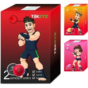 TEKXYZ Boxing Reflex Ball, 2 Difficulty Levels Boxing Ball with Headband, Perfect for Reaction, Agility, Punching Speed, Fight Skill and Hand Eye Coordination Training