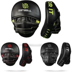 Sanabul Essential Curved Punching Mitts for Boxing and MMA | Ultimate Boxing Mitts & Pads Training Gear for Athletes | High-Performance Focus Mitts Muay Thai Pads for Sparring & Training Boxing Pads in Kuwait