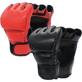2 Pairs Boxing Gloves Kickboxing Gloves for Men Women Kids Professional Shockproof Leather Sparring Training Gloves Set MMA Gloves