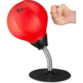 Tech Tools Desktop Punching Bag - Suctions to Your Desk, Heavy Duty Stress Relief Boxing Bag, Funny Office White Elephant Gifts for Boss or Coworker