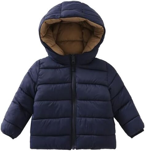 GLASH Kids Baby Boys and Girls Unisex Reversible Medium Weight Puffer Jacket Winter Hooded Coat in Kuwait