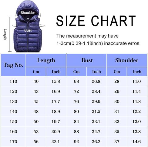 Aivtalk Boys Girls Puffer Down Vest Toddler Kids Hooded Zip Sleeveless Jacket Winter Coat in Kuwait