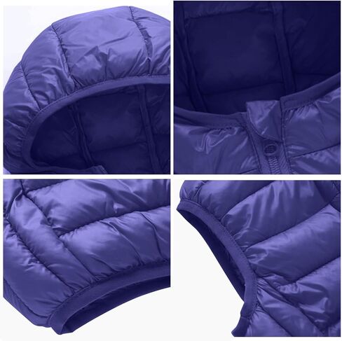 Aivtalk Boys Girls Puffer Down Vest Toddler Kids Hooded Zip Sleeveless Jacket Winter Coat in Kuwait
