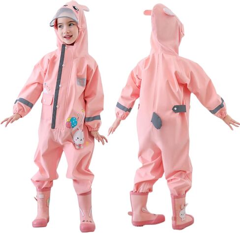 Kids Toddler Boys Girls Rain Suit Waterproof One Piece Coverall S-XL Size 1-6 Years in Saudi Arabia
