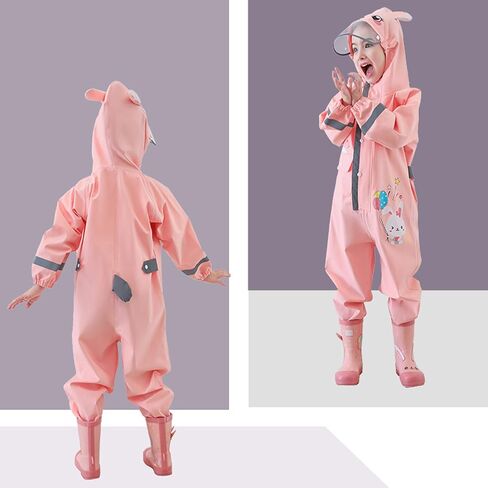 Kids Toddler Boys Girls Rain Suit Waterproof One Piece Coverall S-XL Size 1-6 Years in Saudi Arabia