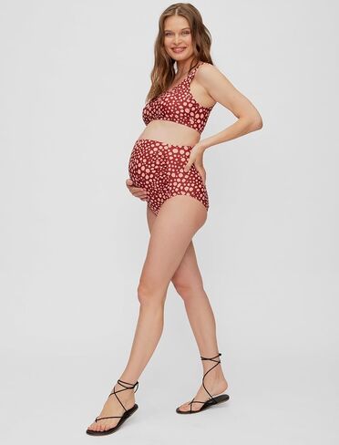 Motherhood Maternity Women's Standard Beach Bump Maternity 2 Piece Swimsuit Set UPF 50+ Pregnancy Swimwear in Saudi Arabia