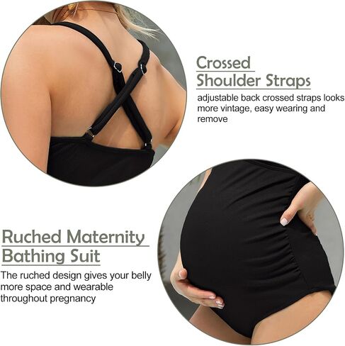 Century Star Maternity Swimsuits One Piece for Women Swimsuit Womens Pregnancy Bathing Suit Button Down Cross Back Swimwear in Saudi Arabia