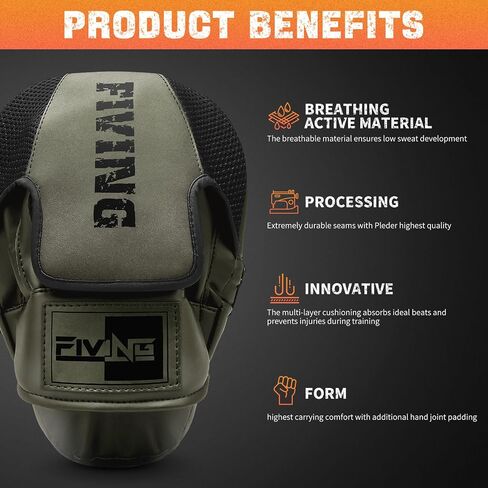 Boxing Pads for Men, Women, & Kids, Leather Focus Mitts for Martial Arts, Boxing Training, Curved Punch Mitts for Karate, Kickboxing,Muay Thai, Taekwondo in Kuwait